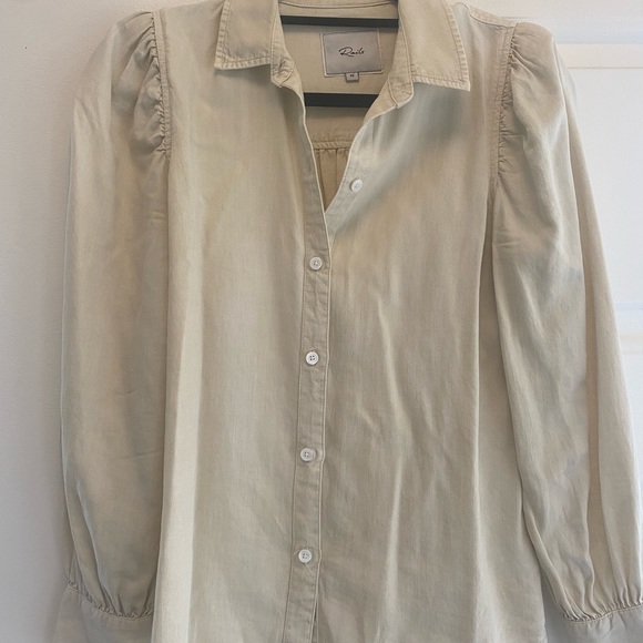 Rails XS womens bone color button up top - Picture 4 of 9